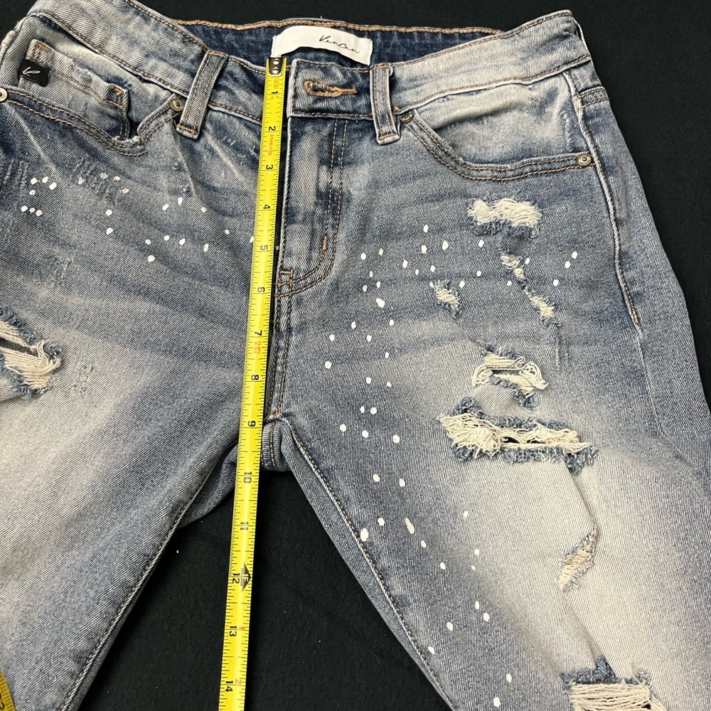 KanCan Faded Blue Ripped Cropped Jeans - Picture 6 of 7